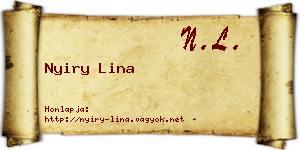 Nyiry Lina névjegykártya